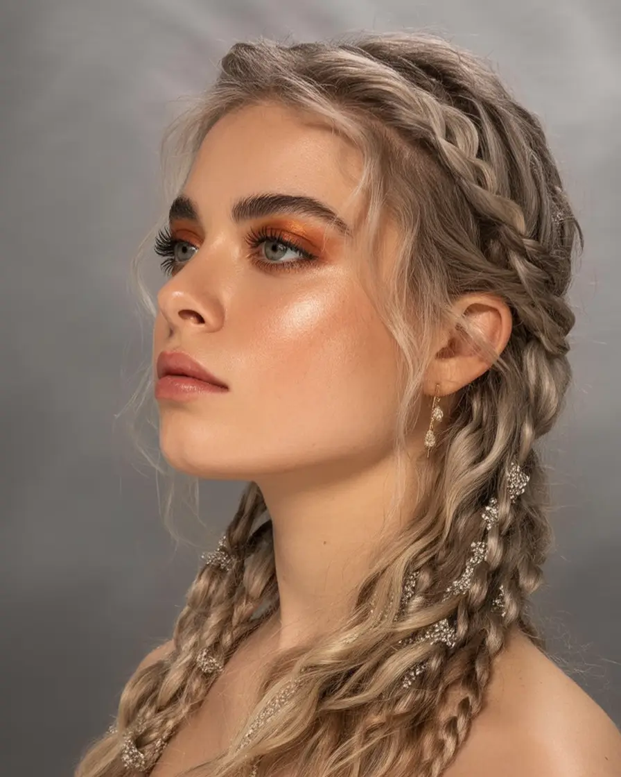 end of summer hairstyles ideas 2025 Elven Braided Fantasy