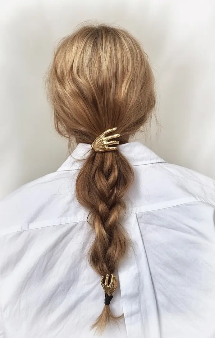 end of summer hairstyles ideas 2025 Loose Braid With Sculptural Clips