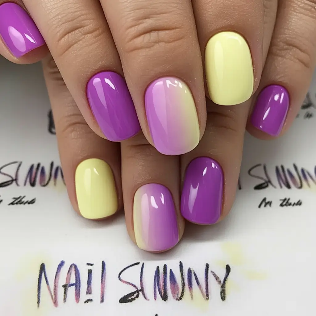 end of summer nails ideas 2025 Sherbet Fade