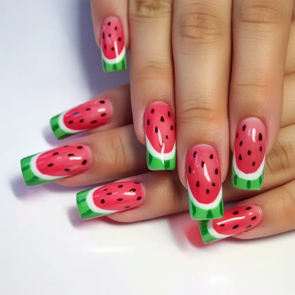 end of summer nails ideas 2025 Sweet Slice Summer