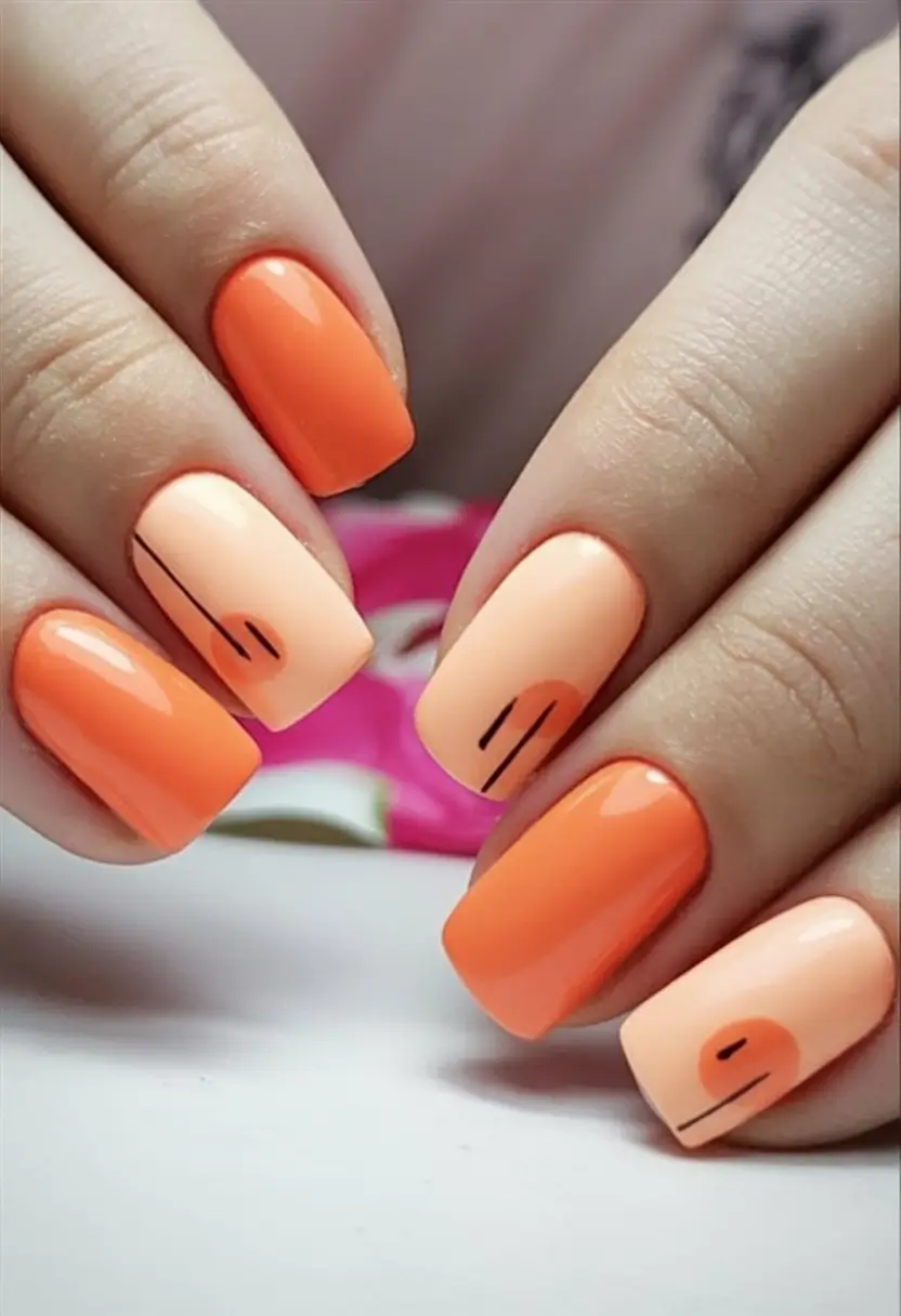 end of summer nails ideas 2025 Sunset in Motion