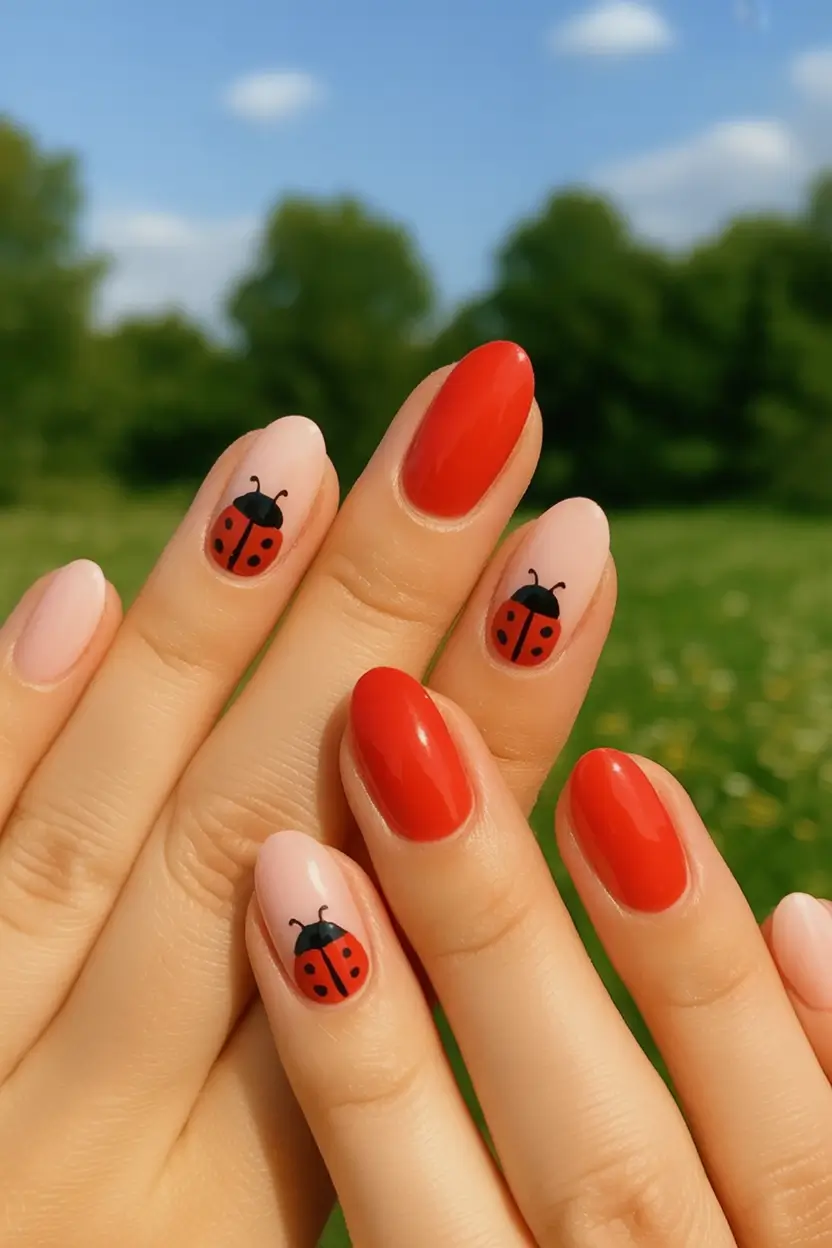 end of summer nails ideas 2025 Lucky Lady Red