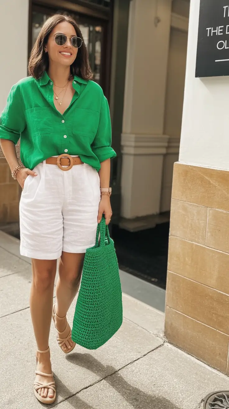 end of summer outfits ideas 2025 Green Linen Confidence