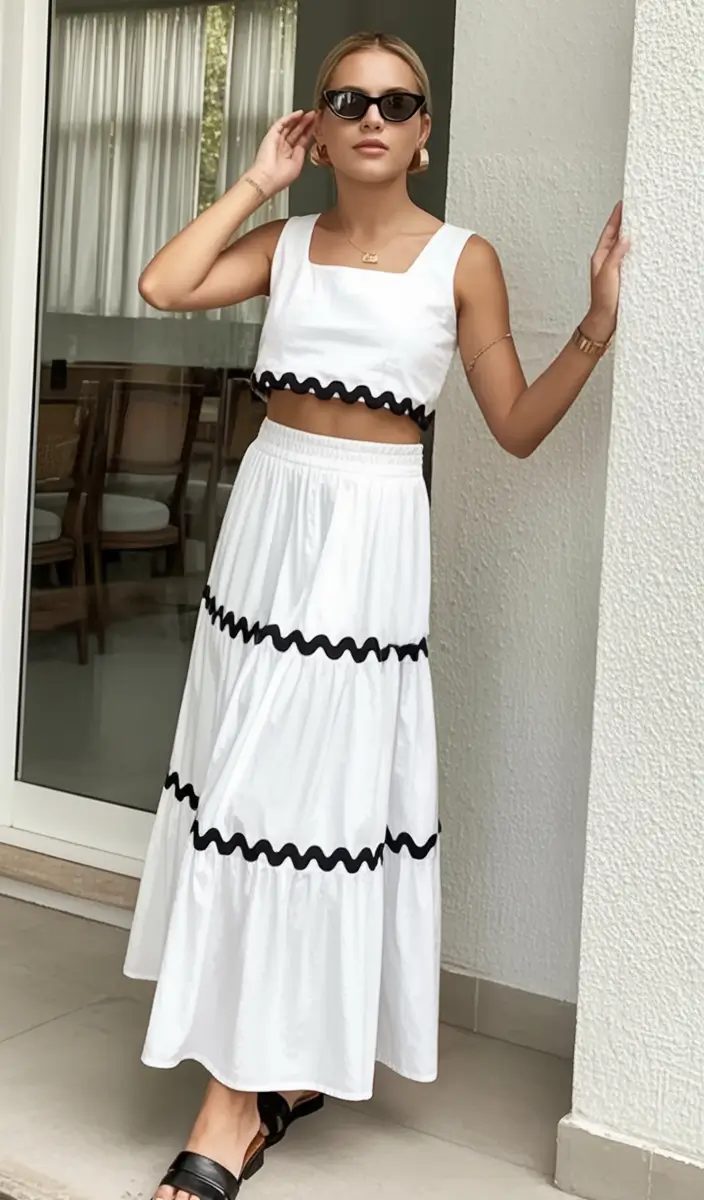 end of summer outfits ideas 2025 Two-Piece with a Twist