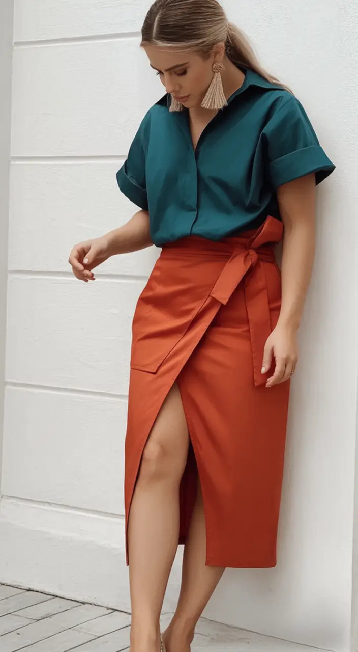end of summer outfits ideas 2025 Color Block Cool