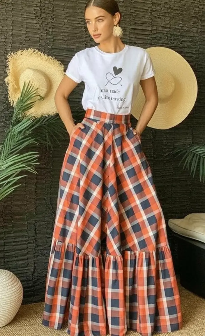 end of summer outfits ideas 2025 Gingham Revival