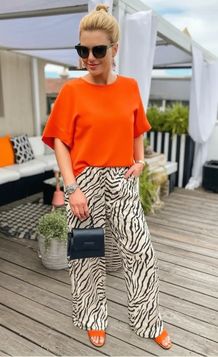 end of summer outfits ideas 2025 Clashing Cool: Citrus Meets Safari