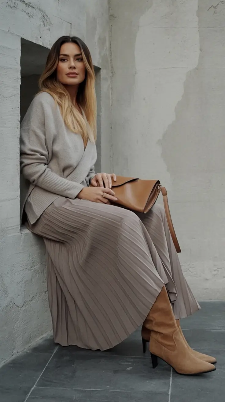 fall outfits for women over 30 Layers in Latte and Taupe