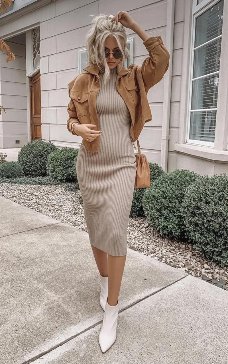fall outfits for women over 30 Textured Neutrals That Own the Street