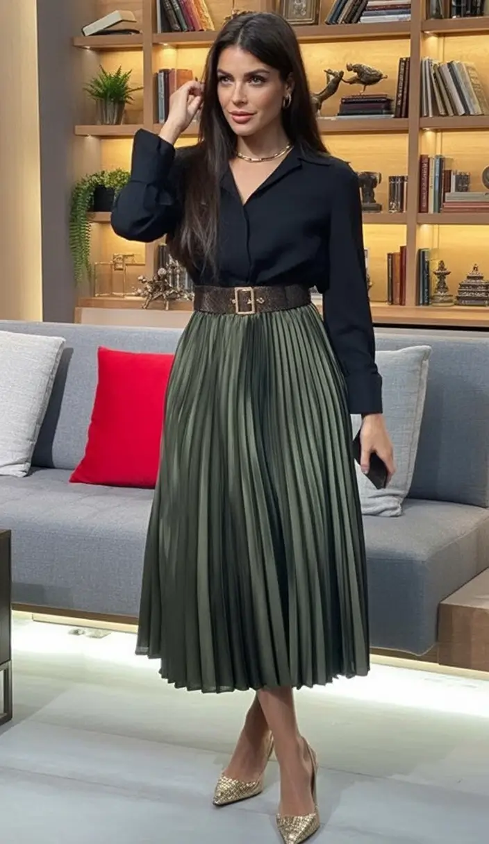 Fall 2025 Fashion Inspiration for Stylish Women Pleated Charm with Evening Grace