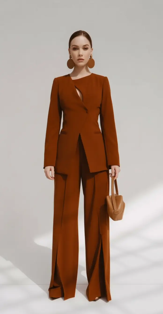 Fall 2025 Fashion Inspiration for Stylish Women Earth-Toned Power Dressing