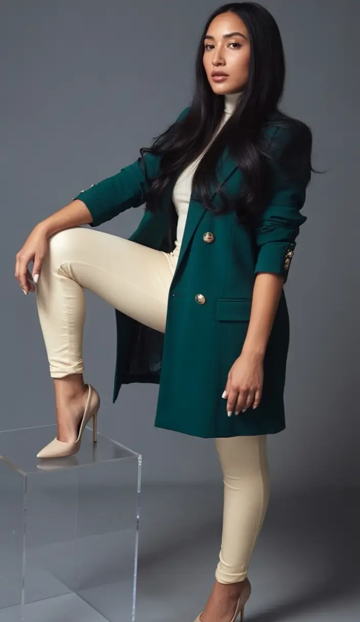 Fall 2025 Fashion Inspiration for Stylish Women Emerald and Cream Confidence
