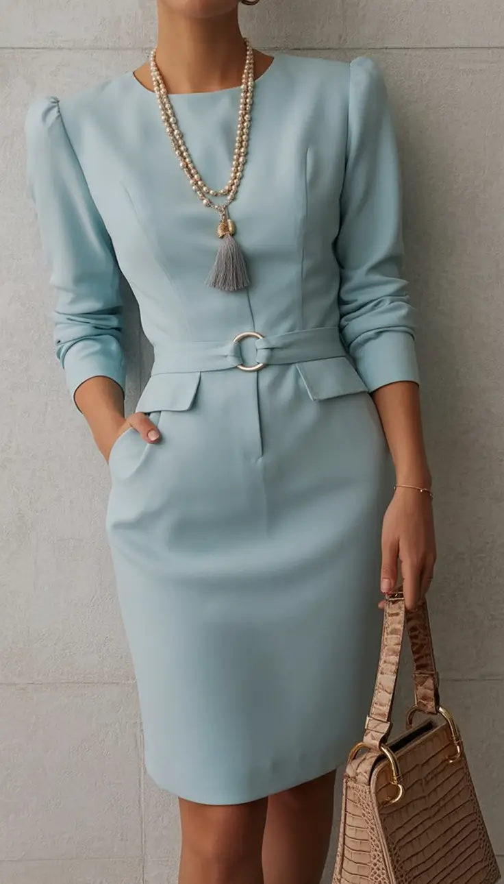 Fall 2025 Wedding Guest Dresses to Impress Powder Blue with Vintage Polish