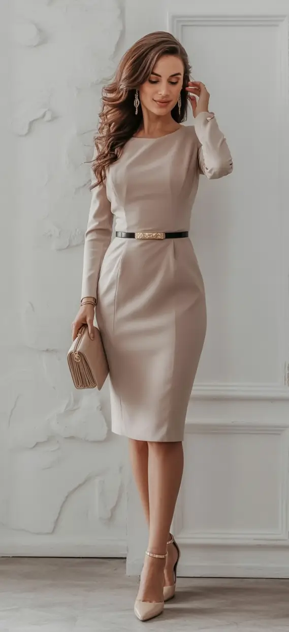 Fall 2025 Wedding Guest Dresses to Impress Soft Beige Sophistication