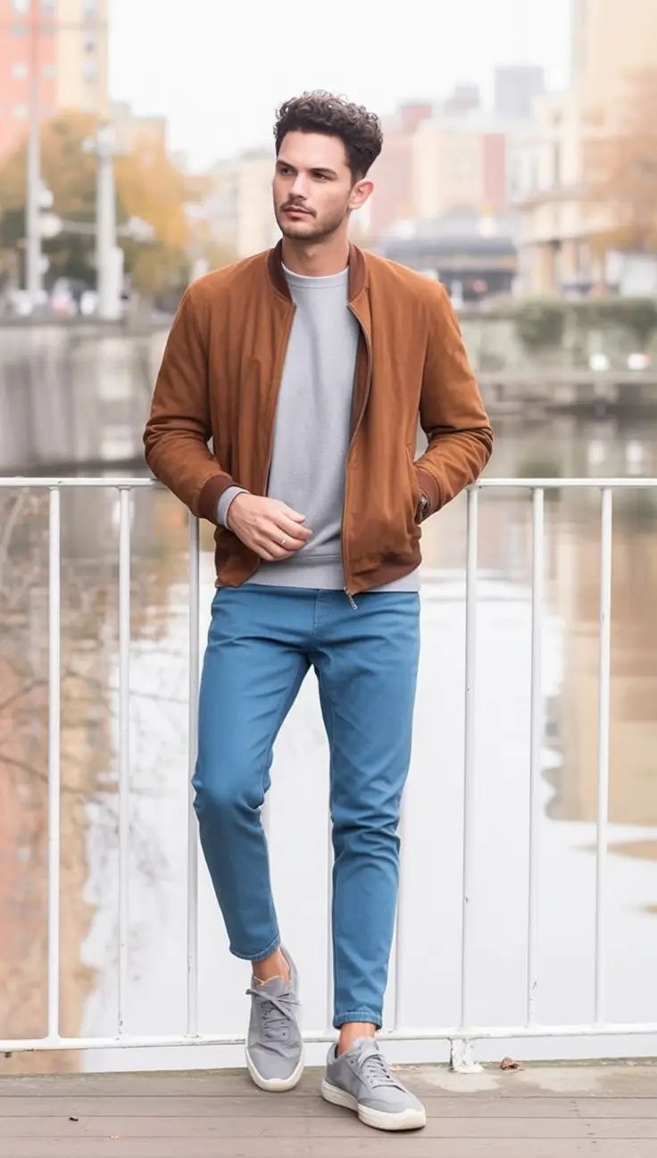 fall fashion guide - outfits for men 2025 Burnt Clay and Blue