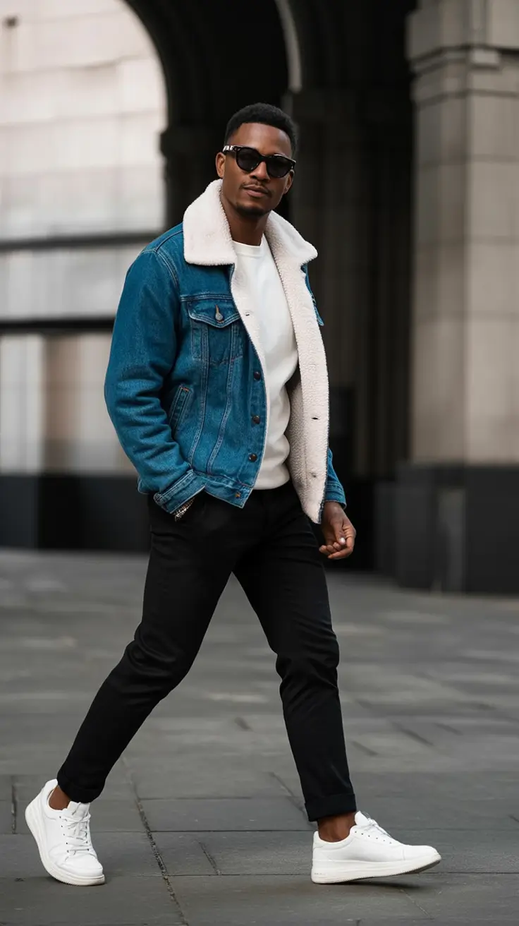fall fashion guide - outfits for men 2025 Sherpa Denim Swagger