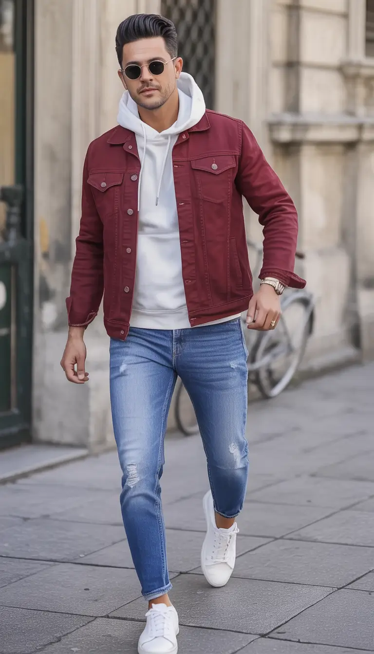 fall fashion guide - outfits for men 2025 Brick Red Statement