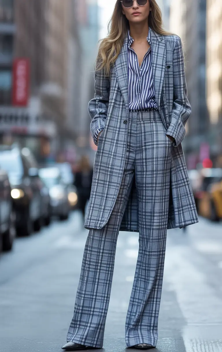 fall old money outfits ideas 2025 Downtown Duchess Plaid