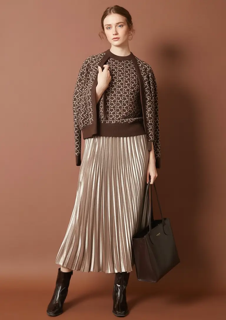 fall old money outfits ideas 2025 Pleats and Patterns: Textured Tonality