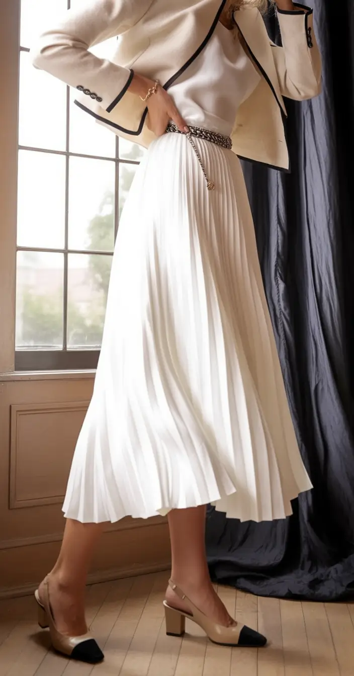 fall old money outfits ideas 2025 Creamy Grace with Parisian Trim
