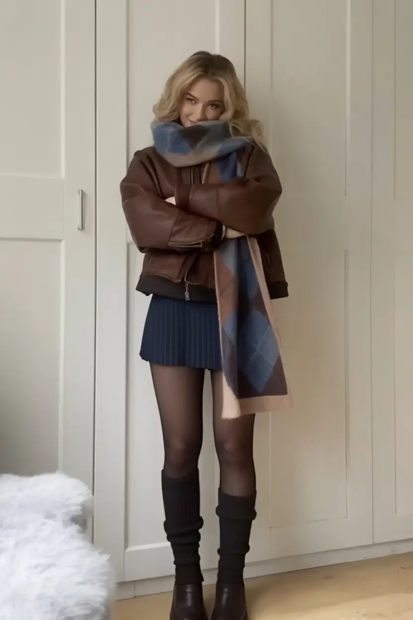 What to Wear This Fall: 2025 outfits Inspo for Women Retro Flight Jacket Meets Modern Balletcore