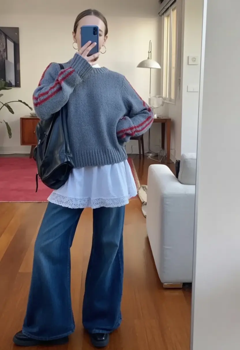What to Wear This Fall: 2025 outfits Inspo for Women Vintage Knit and Lace Underskirt Revival