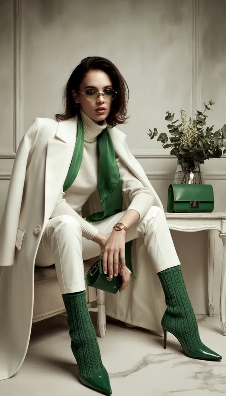 What to Wear This Fall: 2025 outfits Inspo for Women Winter Garden Party in Cream and Emerald