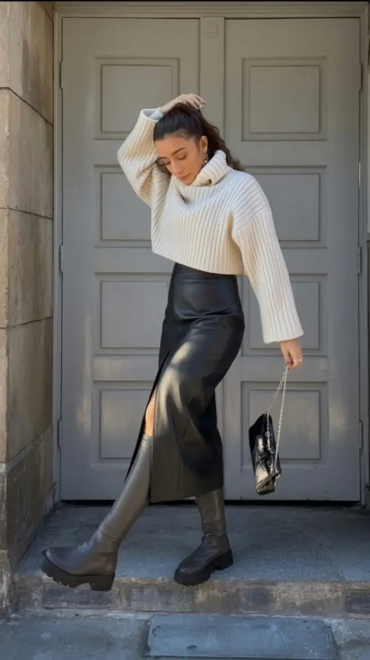 What to Wear This Fall: 2025 outfits Inspo for Women Monochrome Edge Meets Cozy Energy