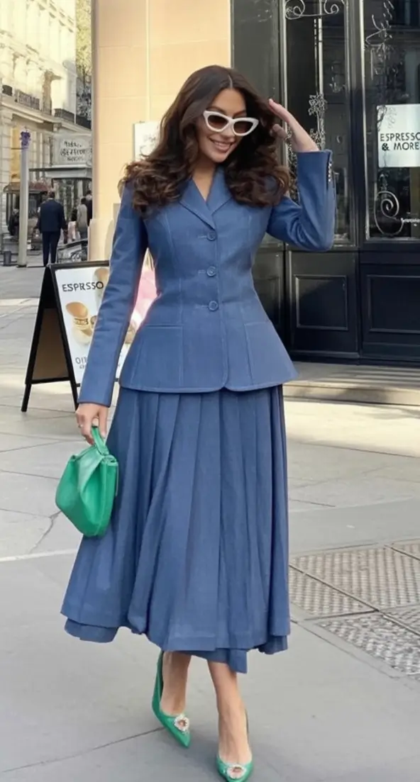Fall outfits ideas for a fashionable 2025 lookbook Modern Grace In Periwinkle Blue