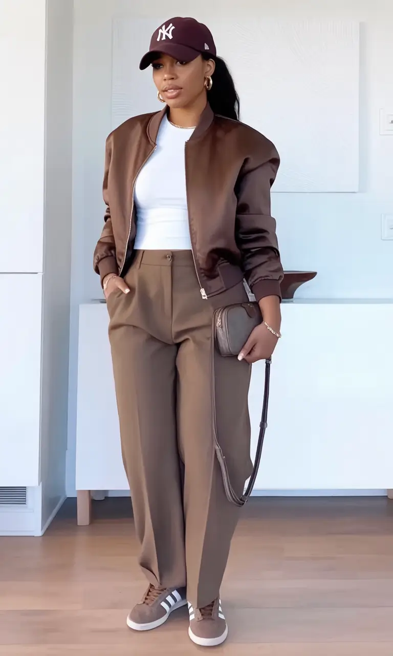 Fall outfits ideas for a fashionable 2025 lookbook Sporty Cocoa With A Polished Finish