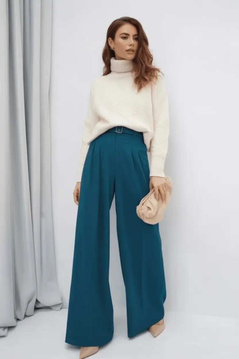Fall outfits ideas for a fashionable 2025 lookbook Modern Classic with a Teal Twist