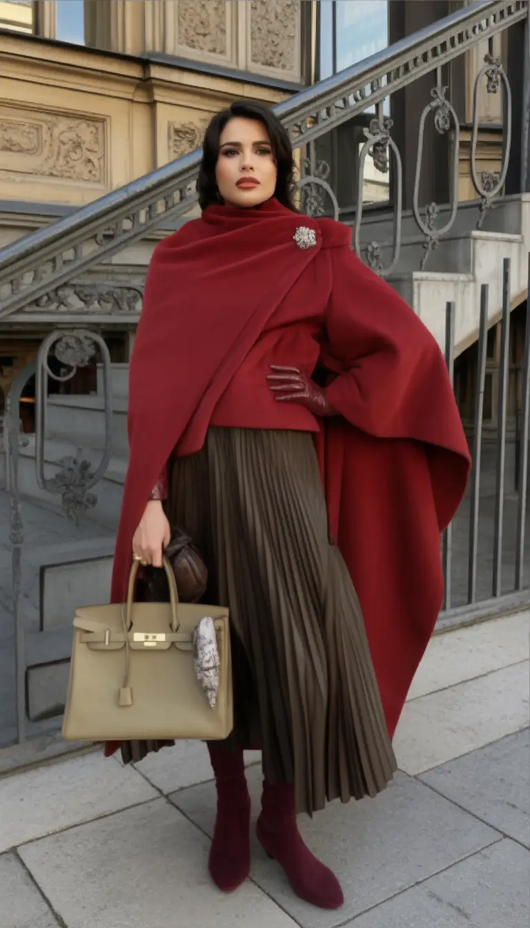 Fall outfits ideas for a fashionable 2025 lookbook Cape Drama and Timeless Elegance