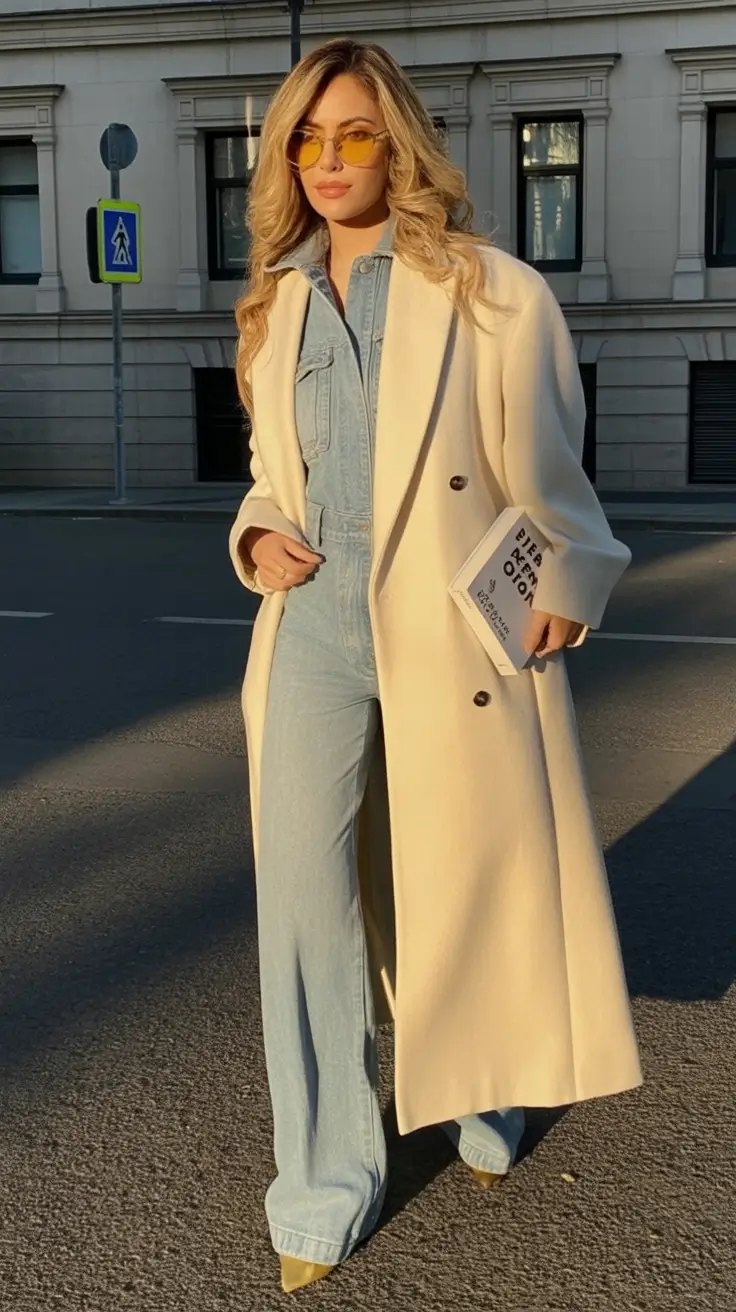 Fall outfits ideas for a fashionable 2025 lookbook Effortlessly Cool in Cream and Denim