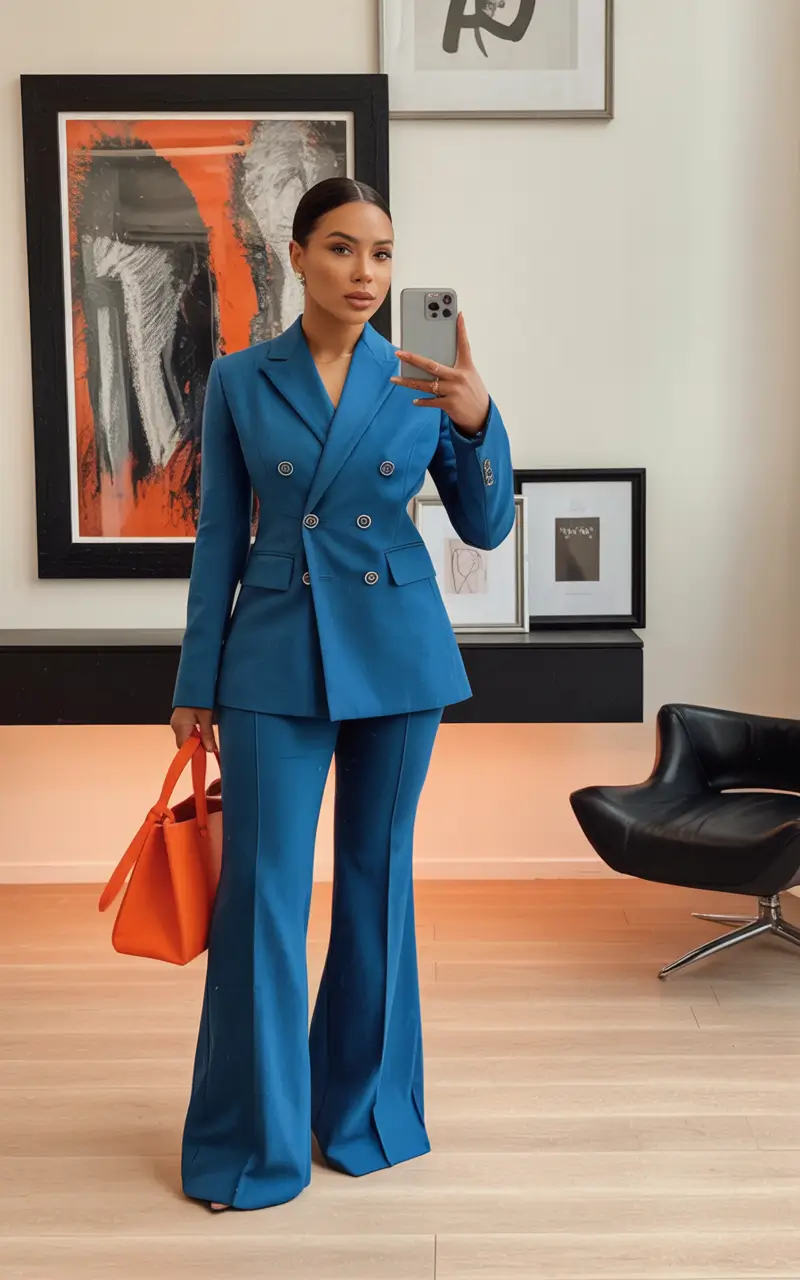 Fall outfits ideas for a fashionable 2025 lookbook Suit Up in Bold Blue