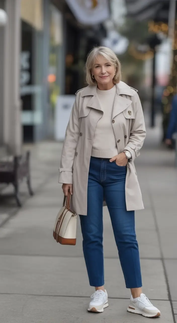 2025 fall outfits inspiration for women over 60 Weekend Polish in Neutrals and Denim