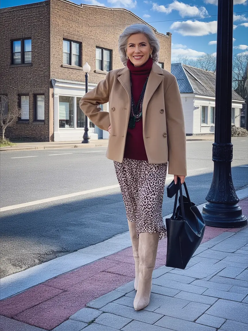 2025 fall outfits inspiration for women over 60 Wild Accents and Short-Coat Confidence