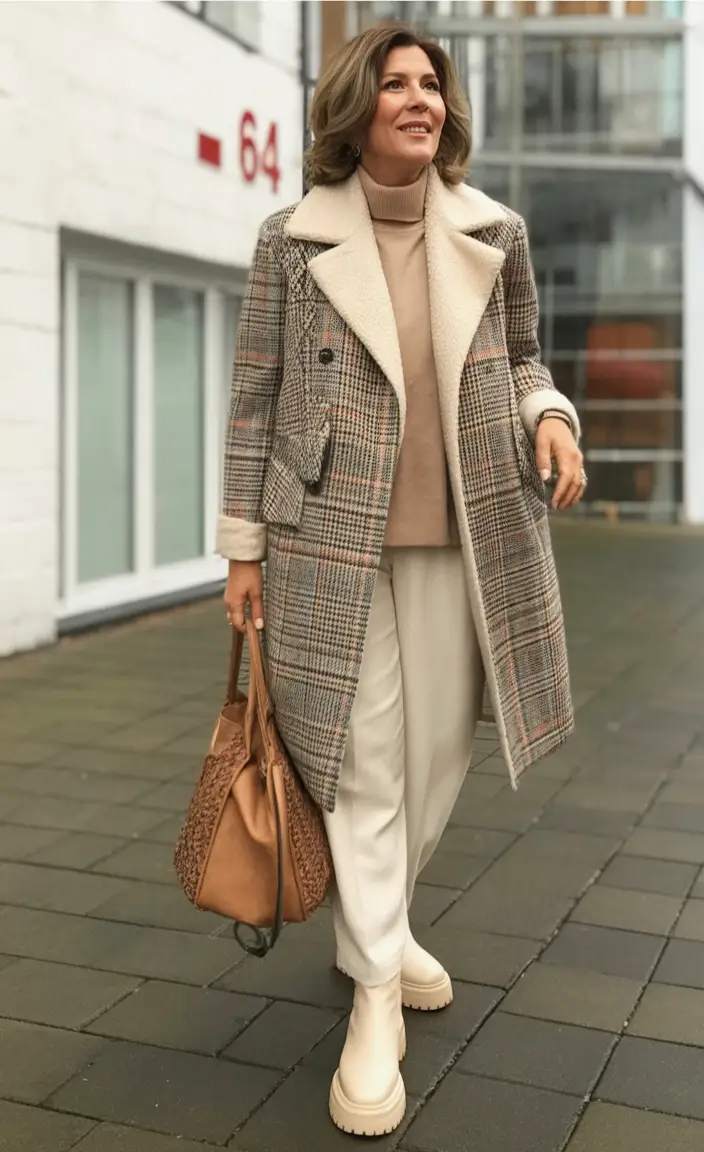 2025 fall outfits inspiration for women over 60 Layered Neutrals with a Luxe Edge