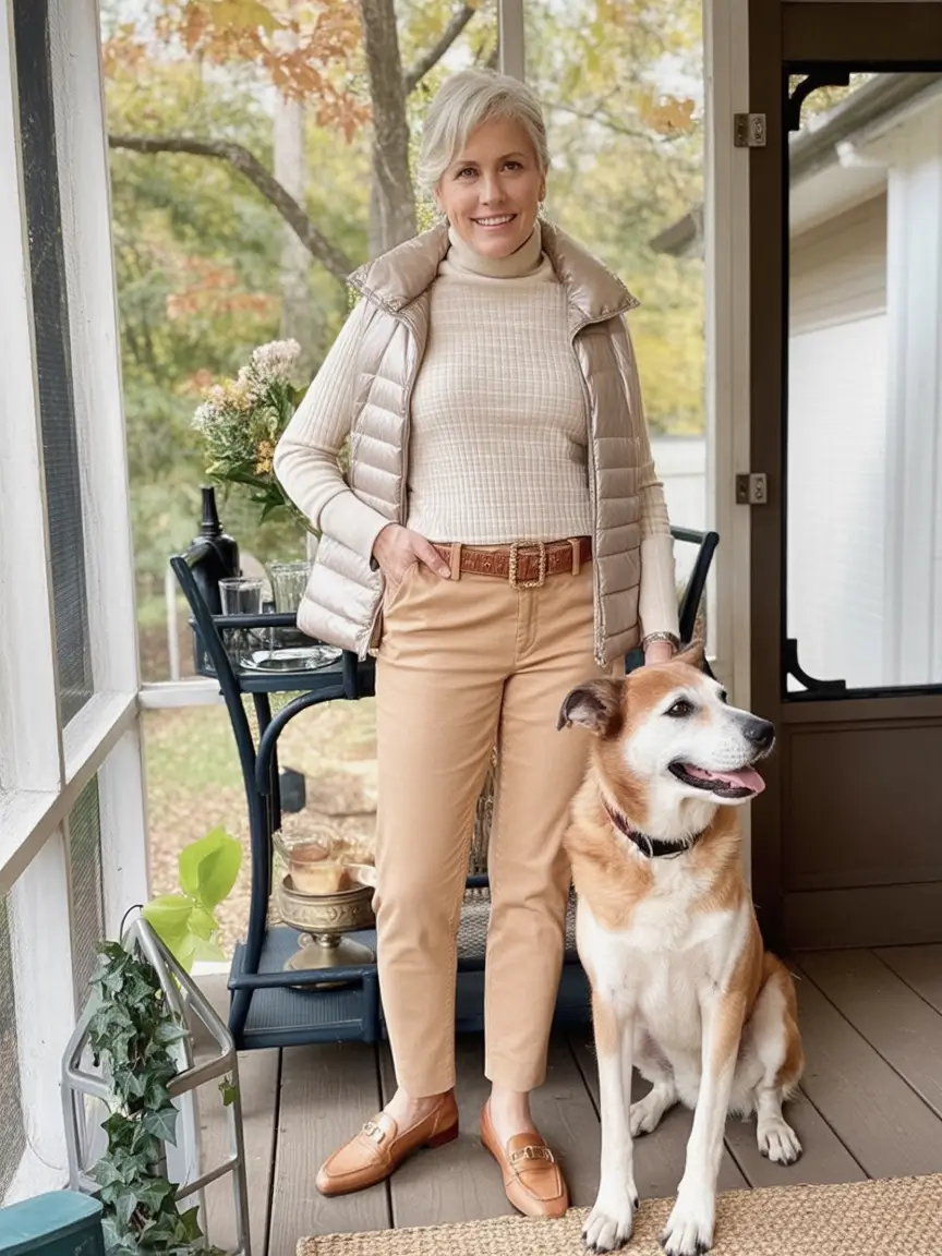2025 fall outfits inspiration for women over 60 Effortless Outdoorsy Beige