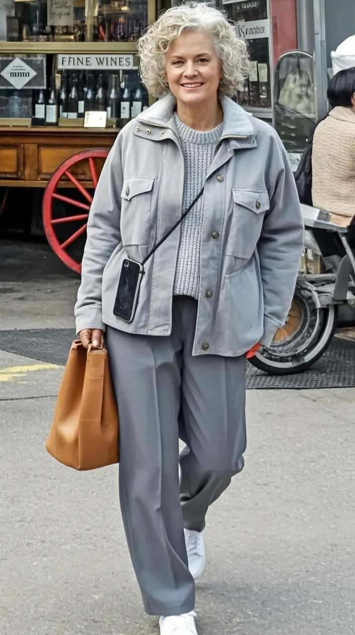 2025 fall outfits inspiration for women over 60 City Grays with a Comfy Twist