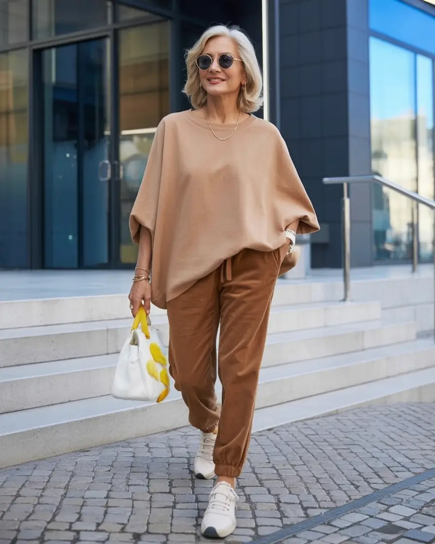 2025 fall outfits inspiration for women over 60 Modern Comfort in Monochrome Neutrals