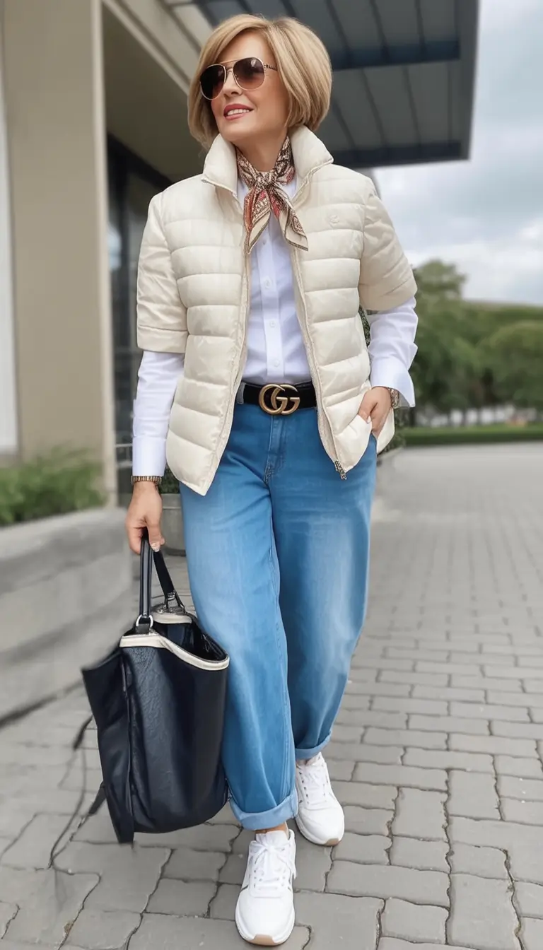 2025 fall outfits inspiration for women over 60 Cool Neutrals with Designer Flair