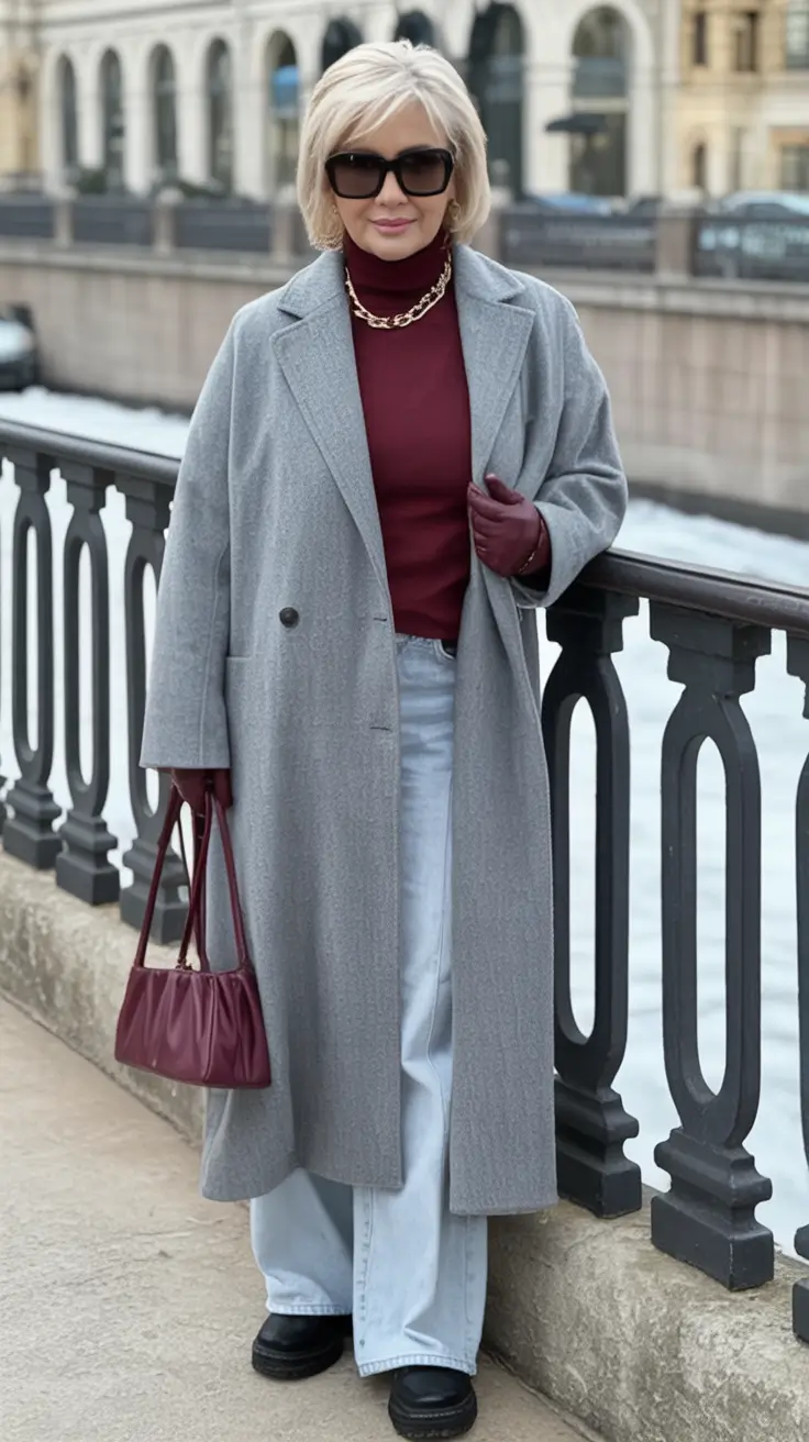 2025 fall outfits inspiration for women over 60 City Neutrals with a Bordeaux Twist