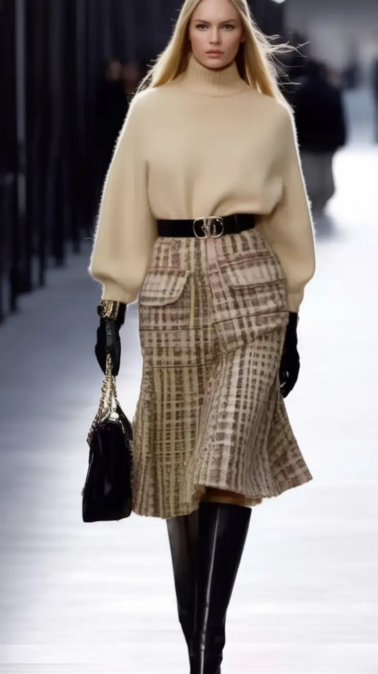 fall skirt outfits ideas 2025 Structured Knit and Luxe Layers