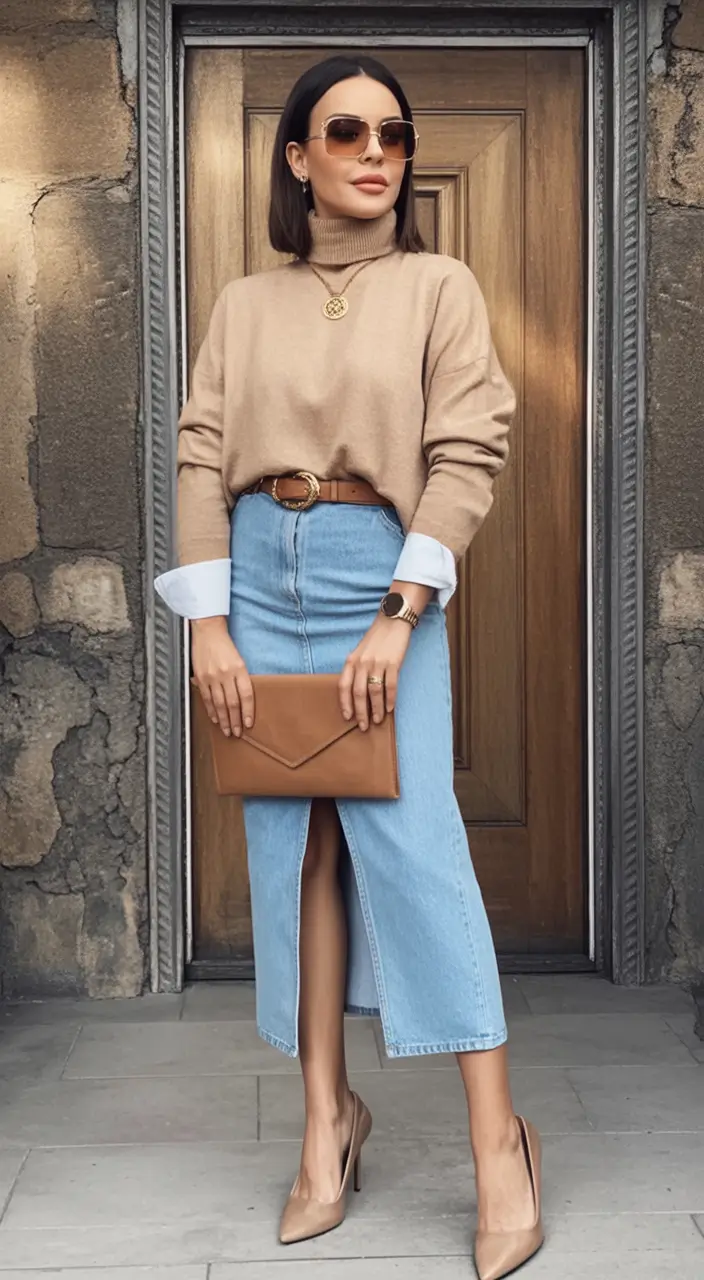 Fall transitional outfits to try in 2025 Denim Refined With a Hint of Glam