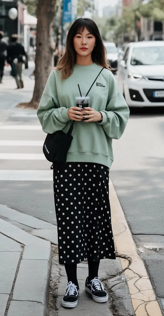 Fall transitional outfits to try in 2025 Mint Mood and Playful Dots