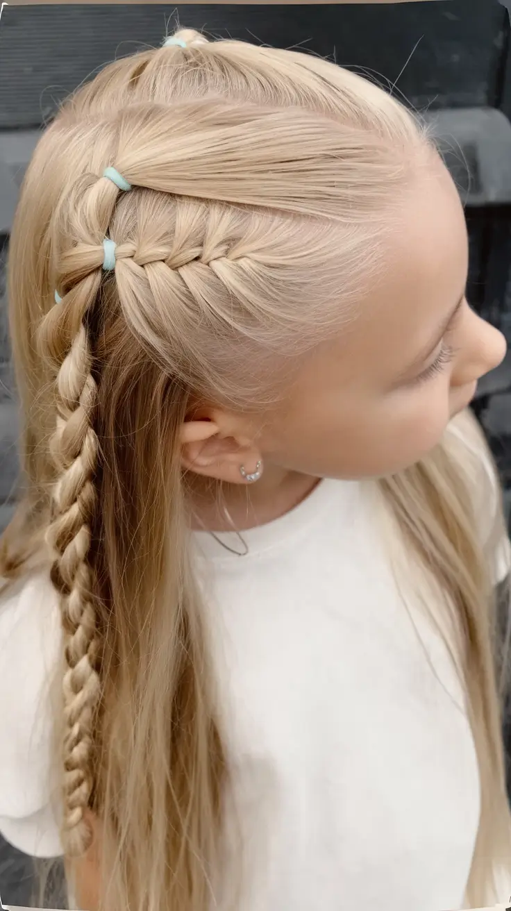 first day of school hairstyles ideas 2025 Side Braided Waterfall into Loose Length