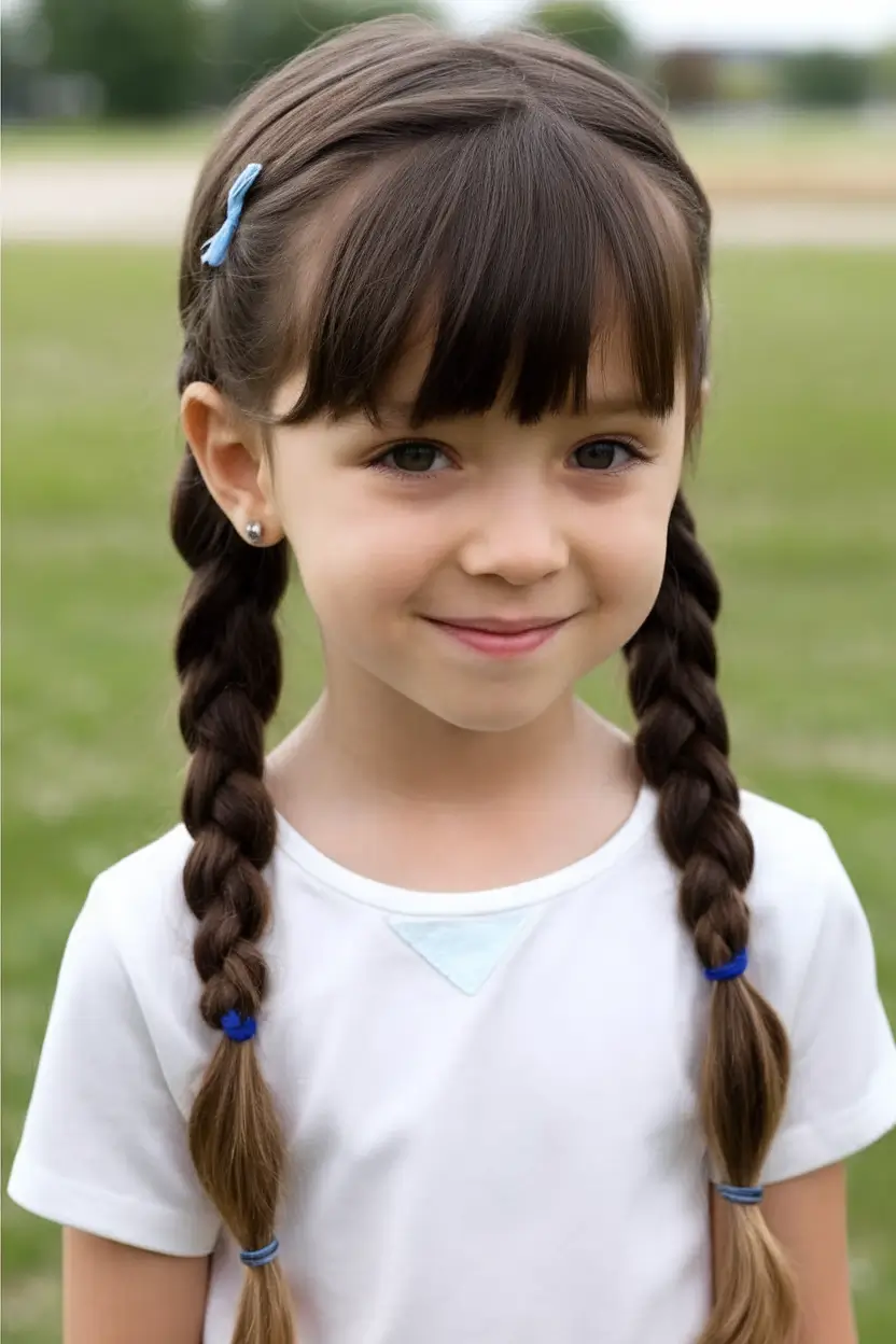 first day of school hairstyles ideas 2025 Classic Double Braids with a Twist