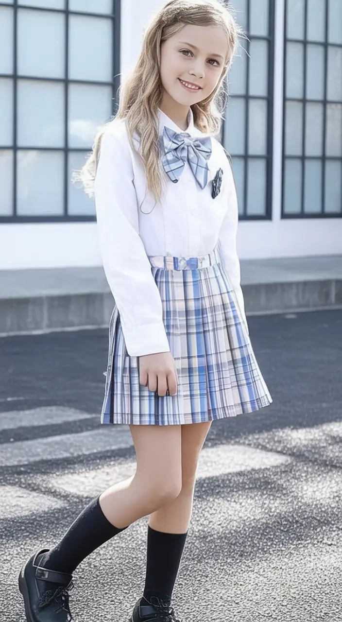 first day of school outfits ideas 2025 Ice-Blue Plaid and Perfect Pleats