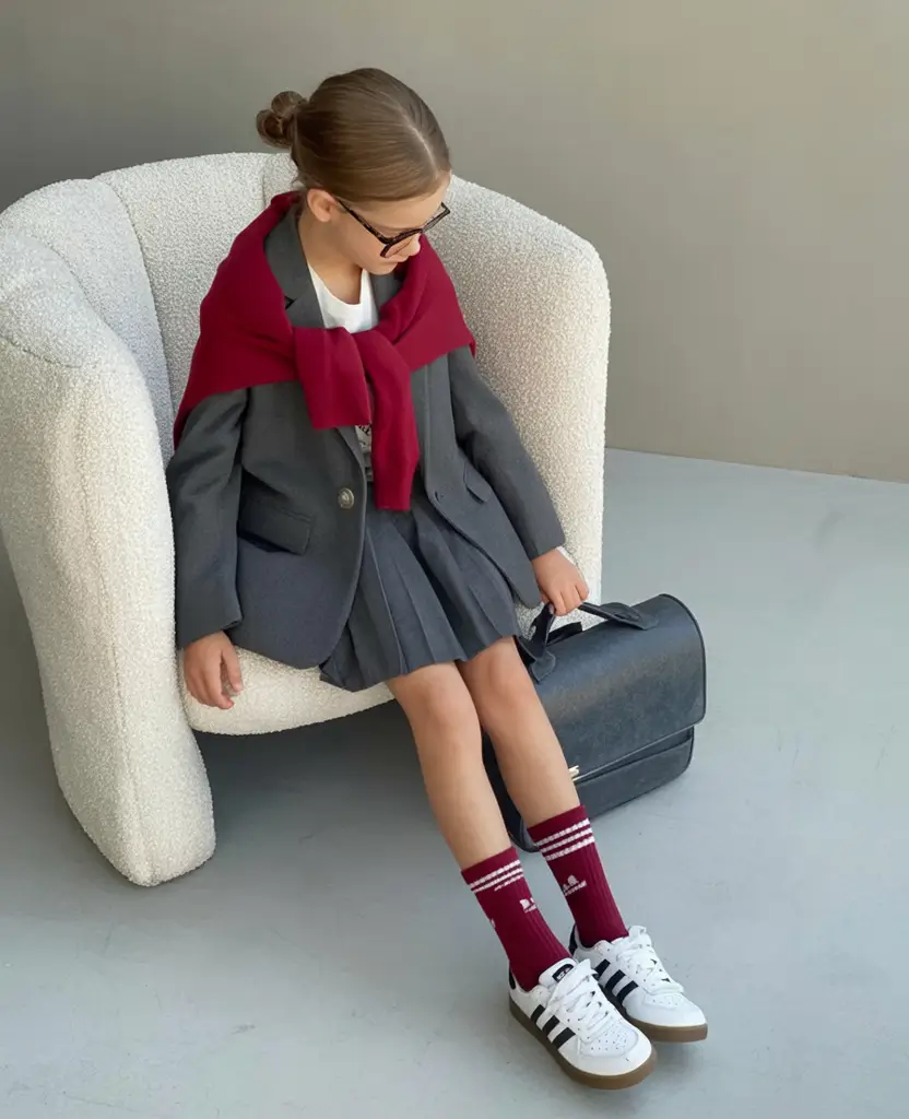 first day of school outfits ideas 2025 Smart Layers with a Crimson Pop