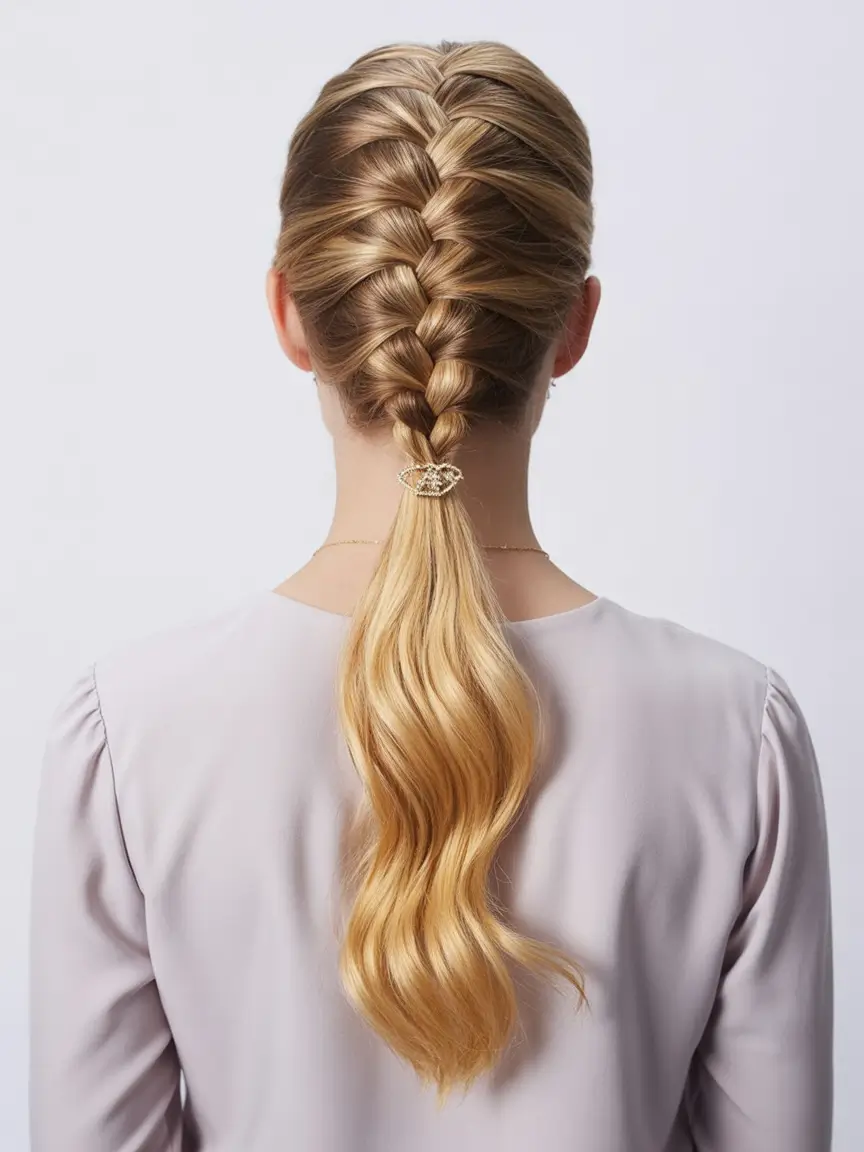 Fresh & Easy Hairstyles for the First Day of School 2025 French Braid with Ribbon Tie